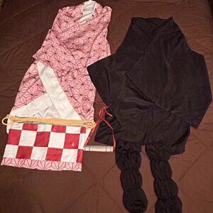 Demon Slayer: Kimetsu no Yaiba Nezuko Kamado Cosplay Kimono Costume Size M